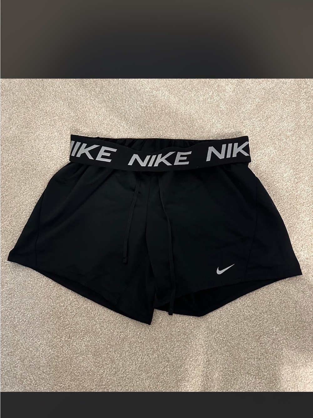 Nike Black Women's Athletic Shorts with Branded Waistband